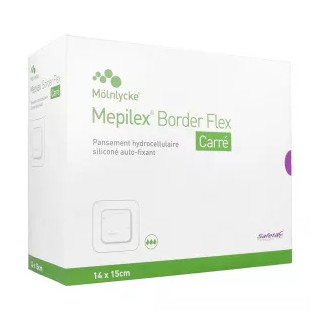 Mepilex b flex 14x15cm : flexible, absorbant et indolore pour plaies