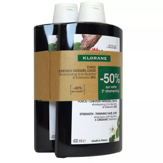 Klorane Shampoing fortifiant à la quinine - Lot 2 x 400ml