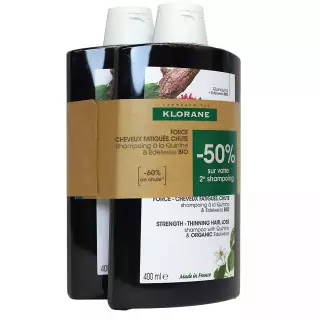 Klorane Shampoing fortifiant à la quinine - Lot 2 x 400ml
