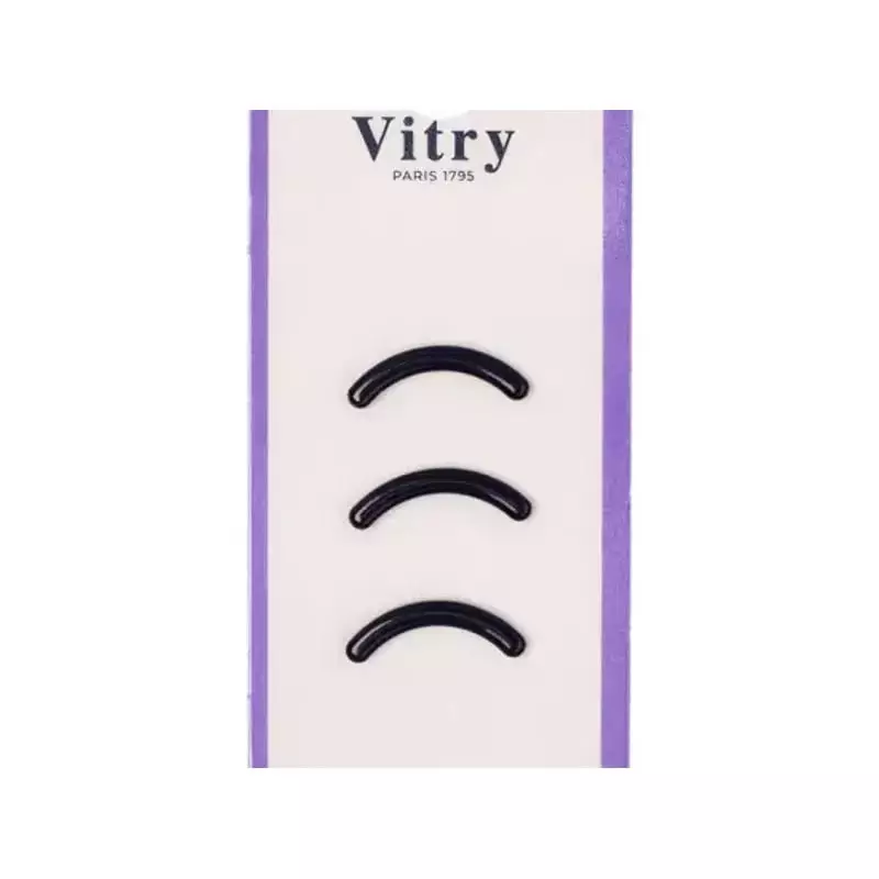 Recharges recourbe-cils Vitry, lot de 3 coussinets en silicone souple sur fond blanc