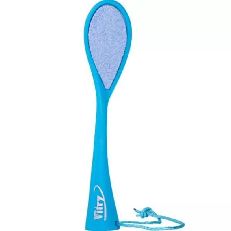 Packshot de la râpe plantaire céramique double face Vitry 2067655 en bleu et gris.