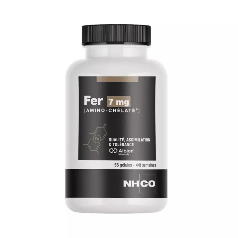 Fer 7mg Amino‑chélaté NHCO - Oligo-élément essentiel - 56 gélules