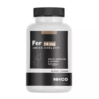 Fer 14mg Amino‑chélaté NHCO - Oligo-élément essentiel - 84 gélules