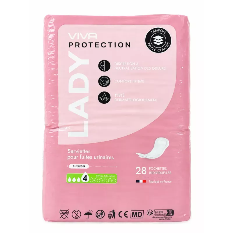 VIVA LADY 4G X28 - Alèses Incontinence Femme, 28 Unités