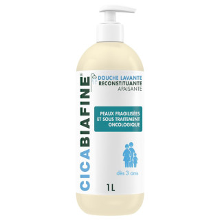 Douche crème reconstituante apaisante Cicabiafine - Peaux fragilisées sous traitement oncologique - 1L