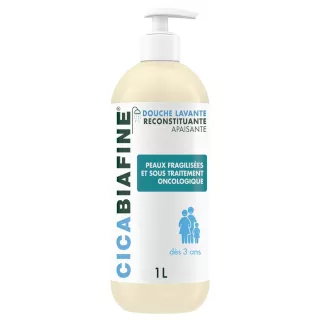 Douche crème reconstituante apaisante Cicabiafine - Peaux fragilisées sous traitement oncologique - 1L