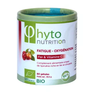 Spiruline, fer & acérola Bio Flamant Vert - Vitalité & réduction de la fatigue - 80 gélules