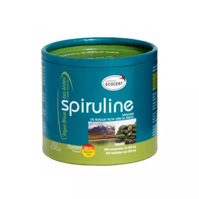 Spiruline Flamant Vert - Tonus, vitalité & défenses naturelles - 500 comprimés