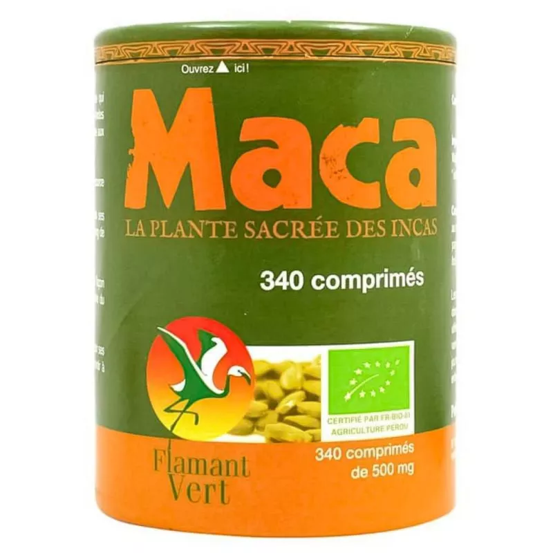 Maca Bio 500mg Flamant Vert - Tonus & énergie - 340 comprimés