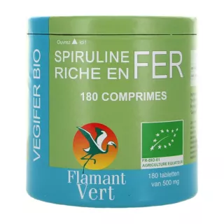 Végifer Bio 500mg Flamant Vert - Énergie & vitalité - 180 comprimés