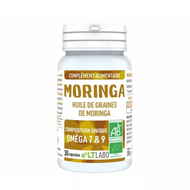 Moringa huile Bio LT Labo - Peau, ongles, cheveux & articulations - 30 capsules