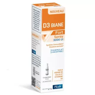 Spray buccal D3 Biane Fort 3000 UI Pileje - Système immunitaire - 15ml