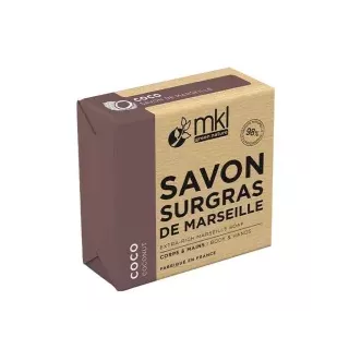 Savon de Marseille surgras à l'huile de Coco MKL - Peaux sèches - 100g