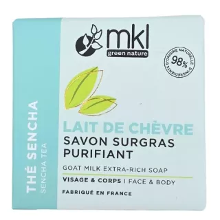 Savon au lait de chèvre Bio Thé de Sencha MKL - Peaux mixtes à grasses - 100g