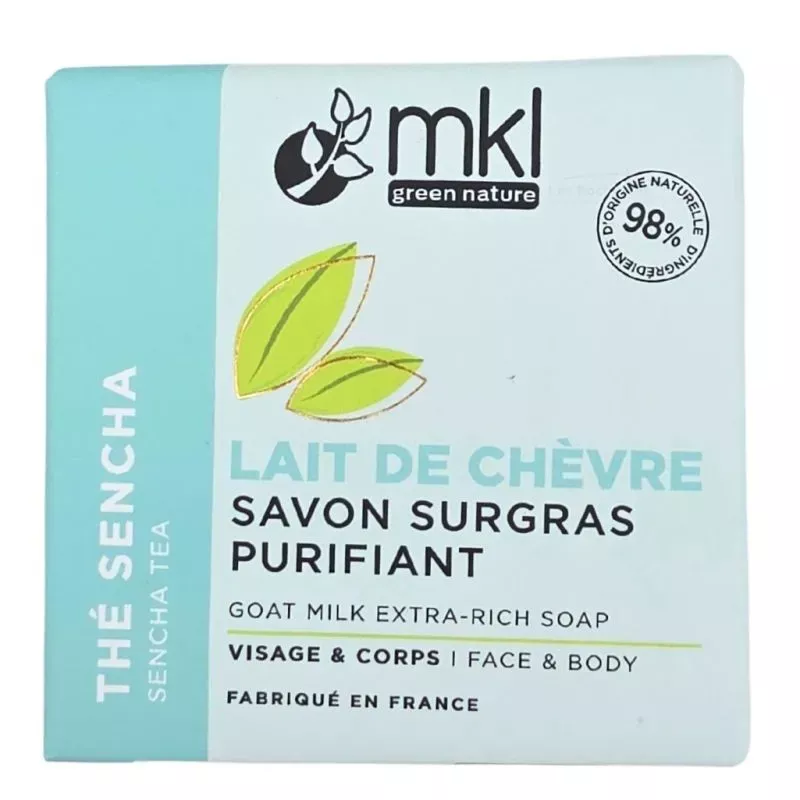 Savon au lait de chèvre Bio Thé de Sencha MKL - Peaux mixtes à grasses - 100g