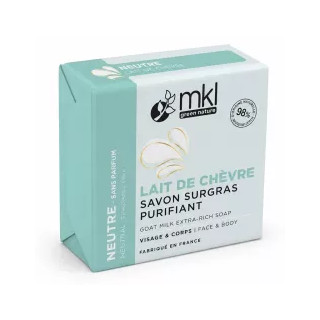 Savon au lait de chèvre Bio sans parfum MKL - Peaux mixtes à grasses - 100g