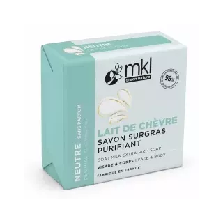 Savon au lait de chèvre Bio sans parfum MKL - Peaux mixtes à grasses - 100g