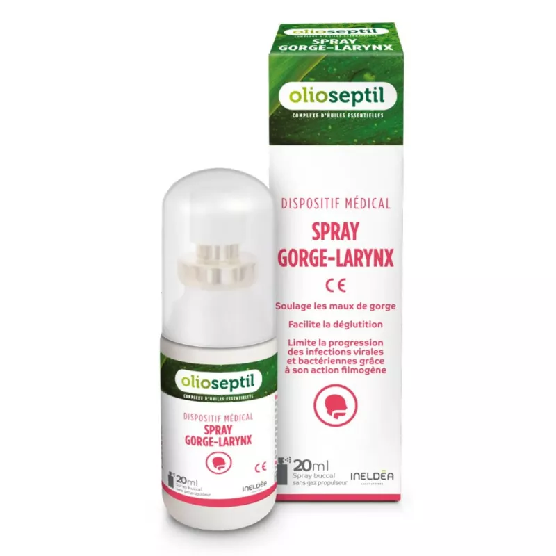 Spray buccal gorge-larynx Olioseptil Ineldea - Irritations de la gorge - 20ml