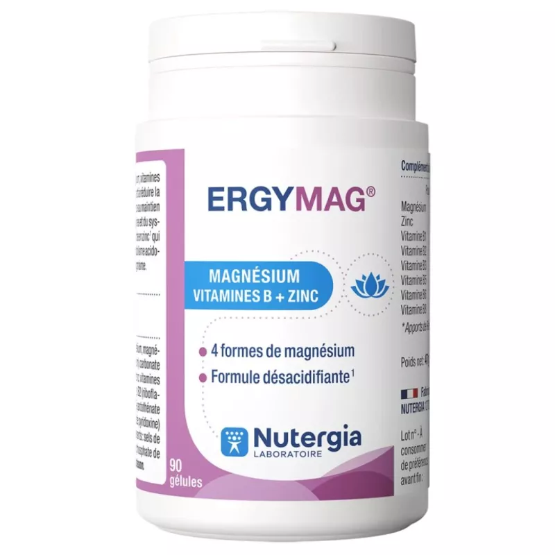 Ergymag Magnésium marin, vitamines B & zinc Nutergia - 90 gélules