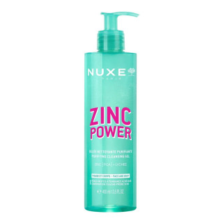 Gelée nettoyante purifiante Zinc Power Nuxe  - Peaux mixtes à grasses à tendance acnéique - 400ml