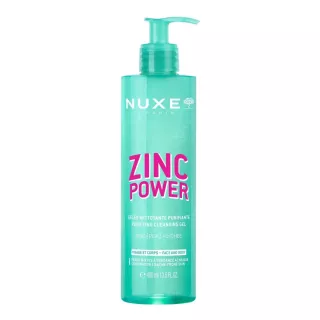 Gelée nettoyante purifiante Zinc Power Nuxe  - Peaux mixtes à grasses à tendance acnéique - 400ml