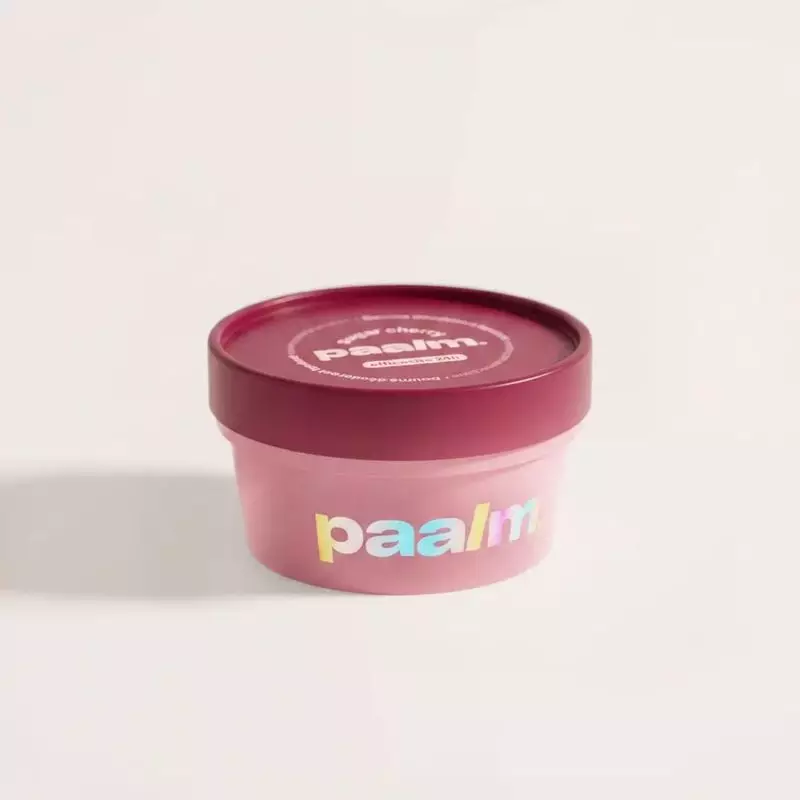 Packshot du Paalm Baume fondant déodorant Sugar Cherry - 50 ml, texture fondante et parfum gourmand.