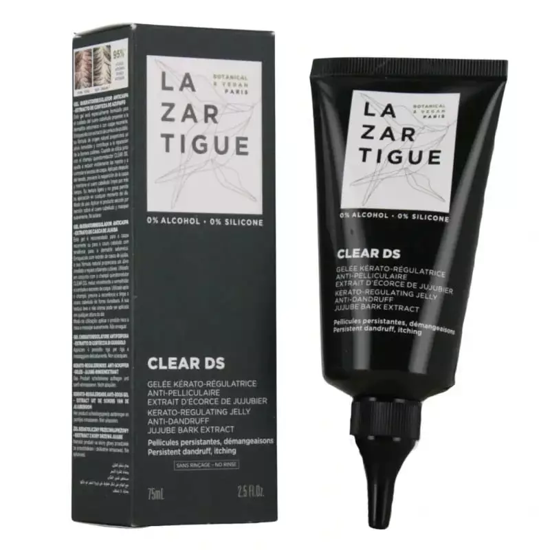 Lazartigue Clear DS Gelée anti-pelliculaire 2070036, packshot en angle montrant le tube et les ingré