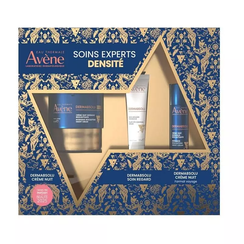 Coffret Avène DermAbsolu : crème nuit intensive resculptante, soin regard combleur et tube voyage