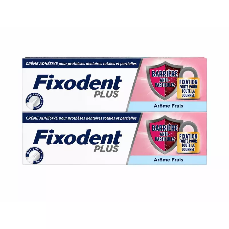 Fixodent Plus crème adhésive arôme frais 2x35g