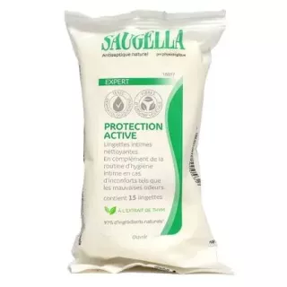 15 Lingettes Saugella : Hygiène intime antiseptique, douce et efficace