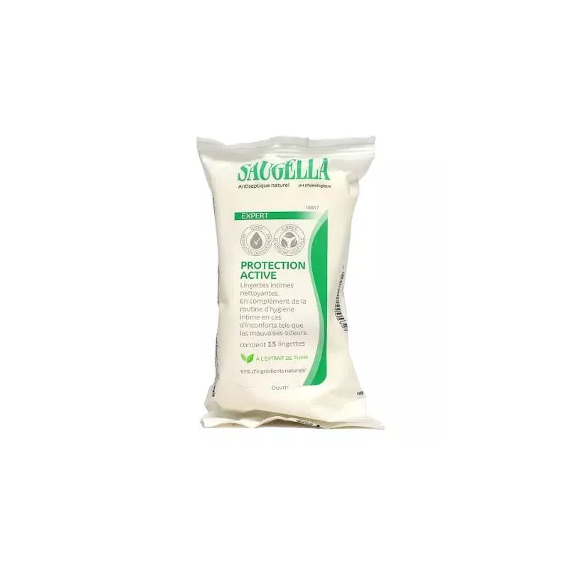 15 Lingettes Saugella : Hygiène intime antiseptique, douce et efficace