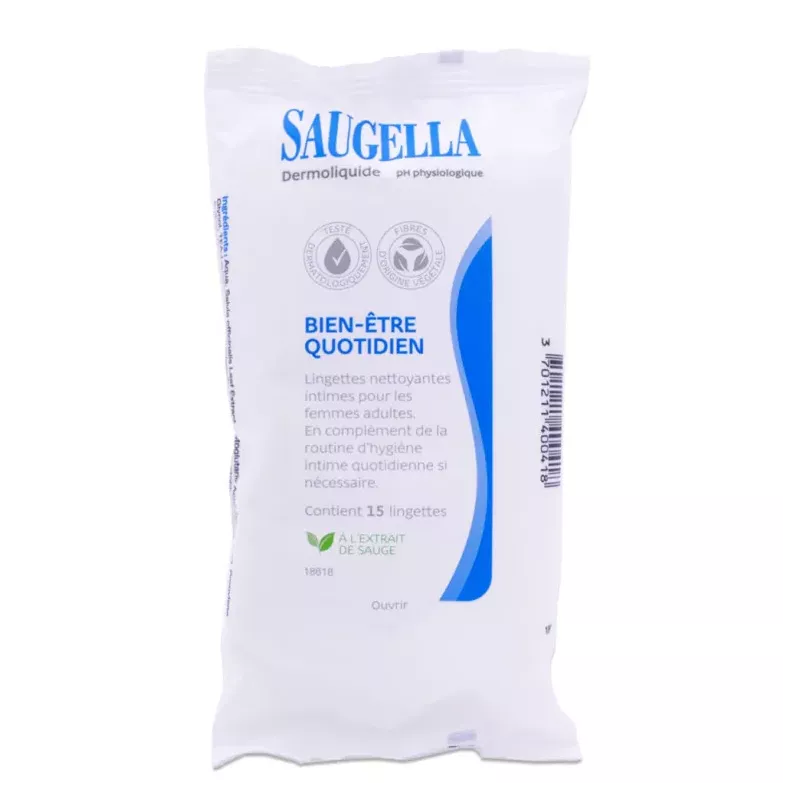 Lingettes Saugella Dermoliquide : Bien-être intime quotidien, pH 4,5