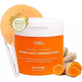 Coton au curcuma rechargeable x 30 - Séfia