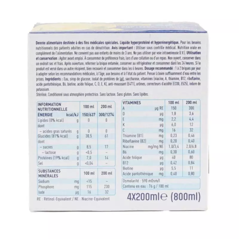 Détail de la briquette Clinutren Ultra Fruity ananas montrant la texture et les ingrédients en gros 