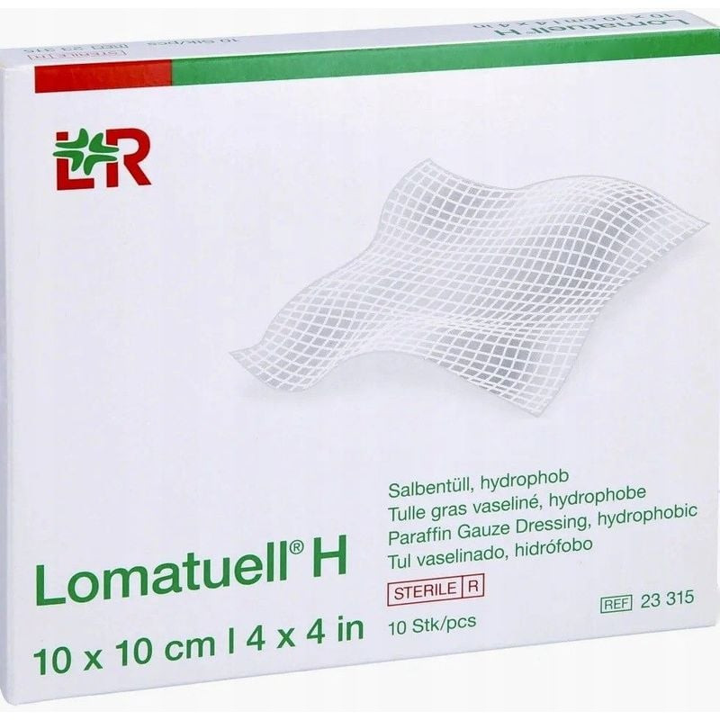 Packshot de Lohmann & Rauscher Tulle gras vaseliné stérile 10x10 cm - Boîte de 10