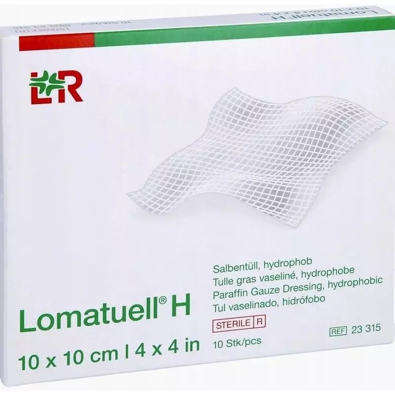Packshot de Lohmann & Rauscher Tulle gras vaseliné stérile 10x10 cm - Boîte de 10