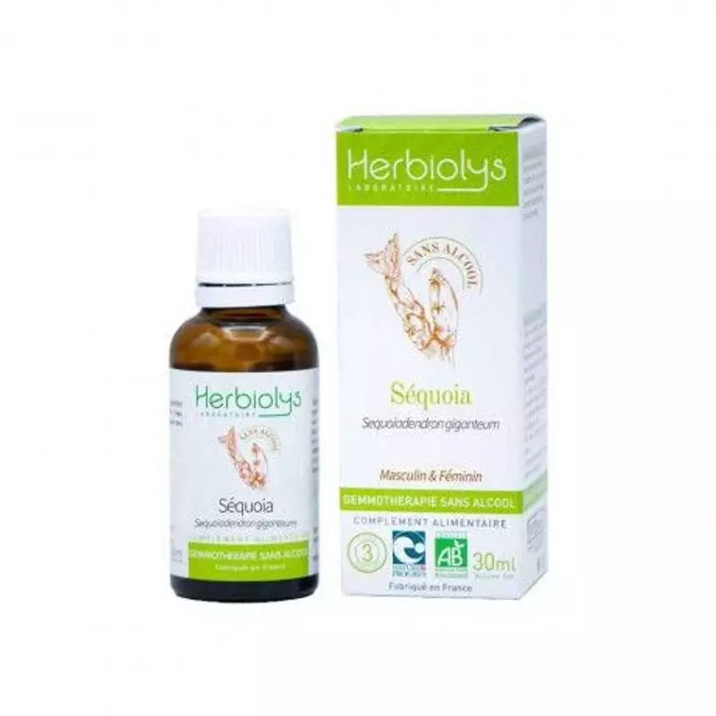 Packshot du flacon Herbiolys Gemmo sans alcool Séquoia bio - 30ml, gemmothérapie bio