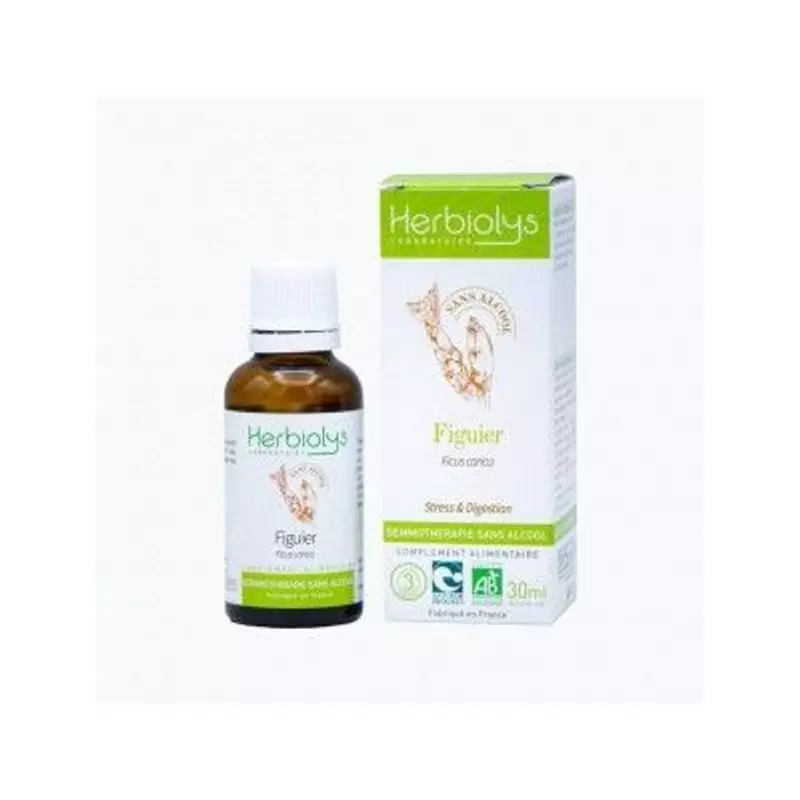Packshot du macérât de bourgeons de figuier bio Herbiolys 2074395 sans alcool pour le stress et l'éq