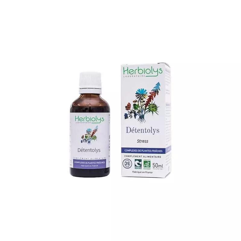 Herbiolys 2074389 complexe bio de plantes fraîches et bourgeons en flacon verre 50 ml anti-stress et
