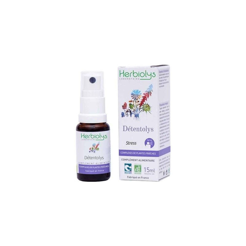 Herbiolys Détentolys Spray 15 ml – complément bio anti-stress en flacon pulvérisateur
