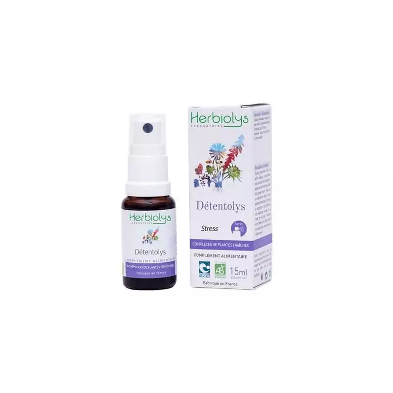 Herbiolys Détentolys Spray 15 ml – complément bio anti-stress en flacon pulvérisateur