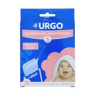 Compresses URGO 7,5x7,5 cm - Boîte 20 - Stériles & hypoallergéniques