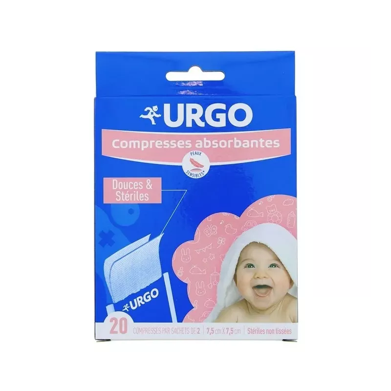 Compresses URGO 7,5x7,5 cm - Boîte 20 - Stériles & hypoallergéniques