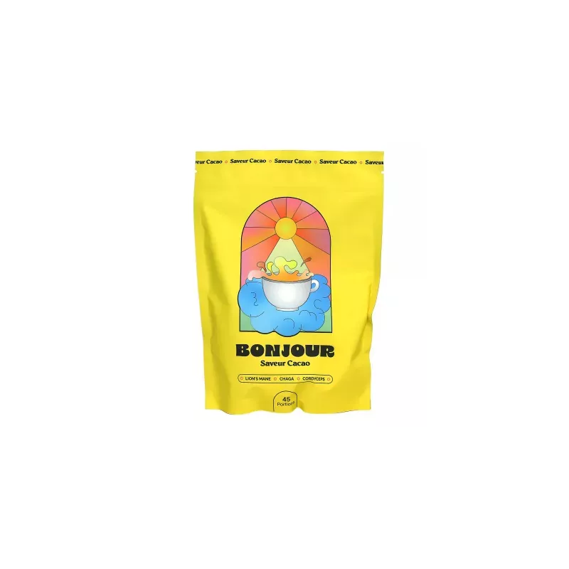 Boisson naturelle aux champignons adaptogènes saveur cacao Bonjour Drink - 45 portions