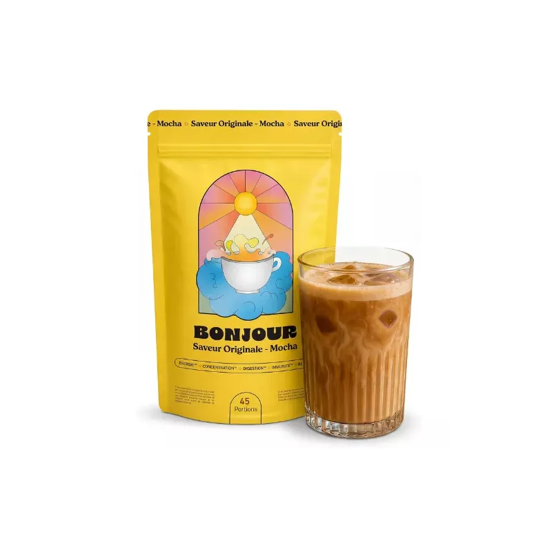 Boisson naturelle aux champignons adaptogènes saveur mocha Bonjour Drink - 45 portions