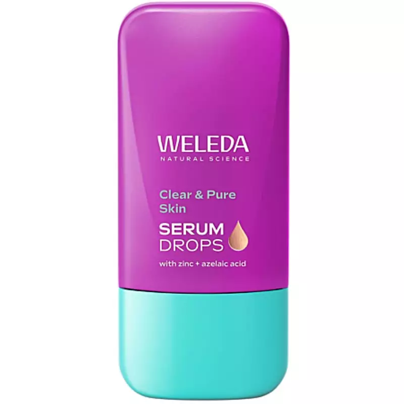 Packshot produit du sérum purifiant Weleda Clear & Pure Skin 2094376 en flacon compte-gouttes