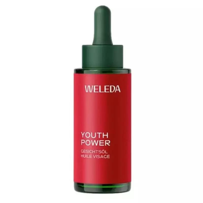 Packshot du flacon Weleda Youth Power huile visage grenade anti-âge - 30 ml