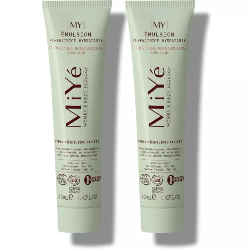 Packshot de l'émulsion perfectrice hydratante MiYé 2094363 pour peau adulte avec imperfections hormo