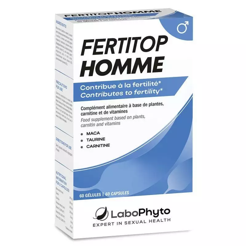 Packshot de LaboPhyto Fertitop Homme x 60 gélules, complément alimentaire pour la fertilité masculin