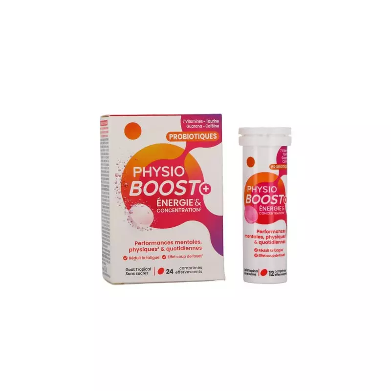 Packshot Immubio Physio Boost+ Énergie - 24 comprimés effervescents, complément énergie